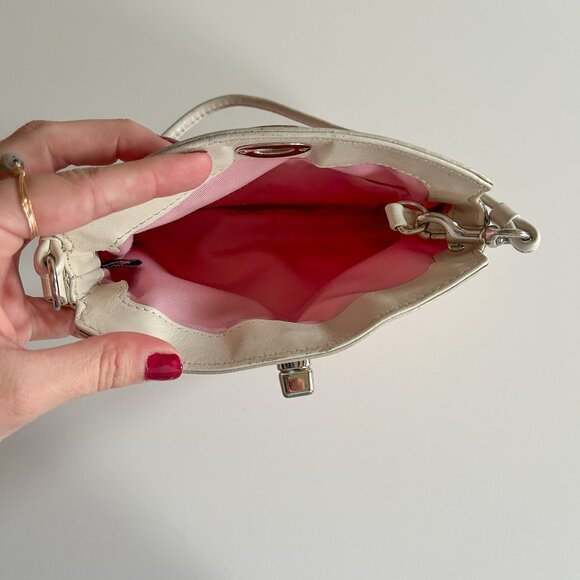 RARE Vintage Coach Y2K Pink Carriage Print Turn Lock Wristlet Mini Bag - Picture 8 of 10